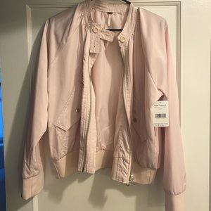 Free People Pale Pink Bomber Jacket